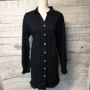 🛍️ ZILCREMO Women's Denim Distressed Jean Shirt Dress Sz 2XL